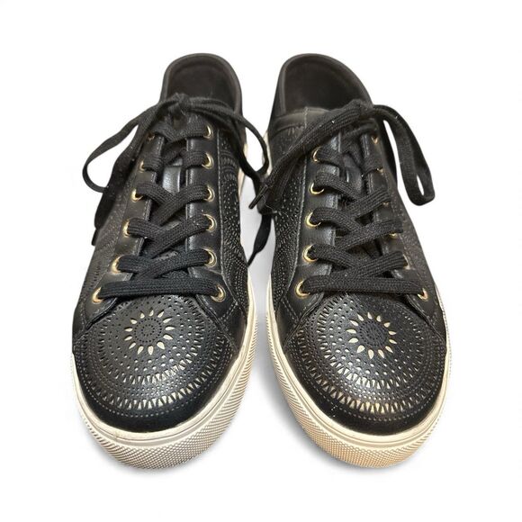 Aldo Stepanie Womens Size 8M Perforated Lace Up Collapsible Heel Black Sneakers - Picture 4 of 12